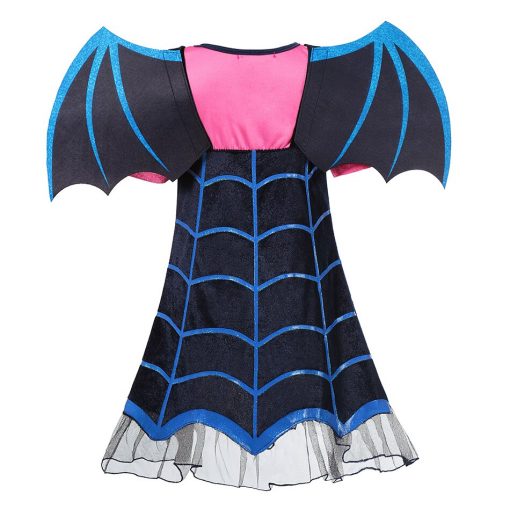MUABABY Girls Vampire Fancy Dress Up Costumes Clothes Short Sleeve Carnival Halloween Vampire Party Gown Children Frocks 2