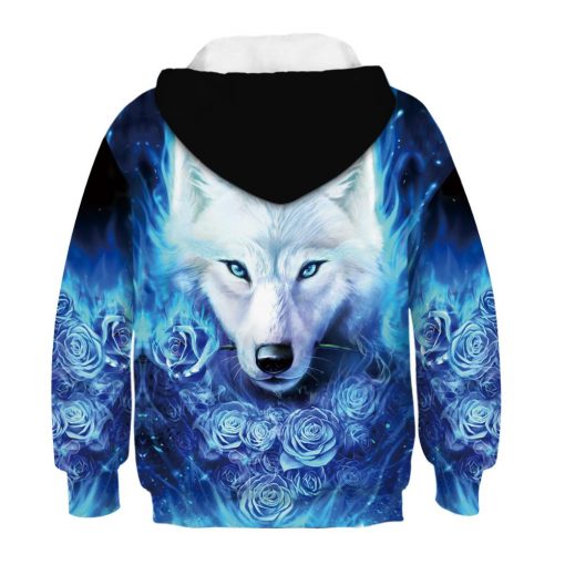 Thunderbolt Skull Boys Hoodies 3D Digital Printing Wolf Casual Kids Jacket Polyester Spring And Autumn Boys Jacket Kids Clothes 5