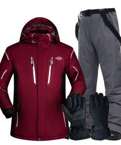 Ski Suit Men Super Warm Thicken Waterproof Windproof Winter Snow Suits Skiing And Snowboarding Jackets + Pants Plus Size Brands 19