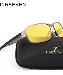 KINGSEVEN Night Vision Sunglasses Men Goggles Yellow Driving Eyewear Man Polarized Sun glasses for Night gafas de sol 2