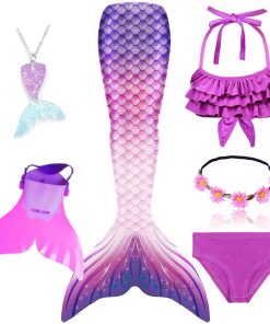 Bylulis Children Mermaid Swimming Suit Kids Mermaid Tails Swimmable Swimsuit Mermaid Cosplay Costumes Clothes Swimwear Bikini 11