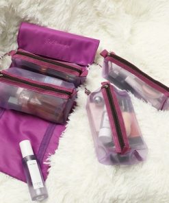 Women Cosmetic Bag Travel Organizer Foldable Hanging Nylon Wash Bag Portable Makeup Bag Multifunctional Toiletry Pouch 9