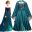 Disney Frozen 2 Costume for Girls Queen Anna Dress Floor Length Long Sleeve Kids Cosplay Princess Anna Maxi Dress Carnival Gowns 14