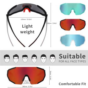 WEST BIKING Professional Polarized 3 Lens Cycling Glasses MTB Road Bike Sport Sunglasses Bike Eyewear UV400 Bicycle Goggles 6