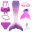 Kids Swimmable Mermaid Tail for Girls Swimming Bating Suit Mermaid Costume Swimsuit can add Monofin Fin Goggle with Garland 33