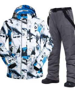 Large Size Men's Ski Suit -30 Temperature Waterproof Warm Winter Mountaineering Snow Snowboard Jackets and Pants Set 20