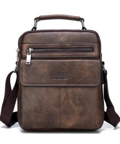 JEEP BULUO Brand Men's Crossbody Shoulder Bags High quality Tote Fashion Business Man Messenger Bag Big Size Split Leather Bags 11