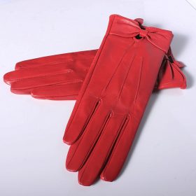 Gours Fall and Winter Genuine Leather Gloves for Women Wine Red Goatskin Gloves New Arrival Fashion Warm Mittens GSL045 2