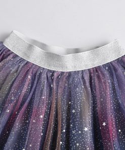 DXTON Kids Tutu Skirt Baby Girls Ballet Dance Costumes Casual Clothes School Girls Skirts Star Glitter Tulle Fluffy Girls Skirts 2