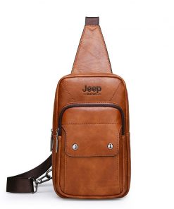JEEP BULUO Brand Men Leather Crossbody Sling Bags For Young Man Teenagers Students Man's Bag Fashion New Causual Cool Bags 9