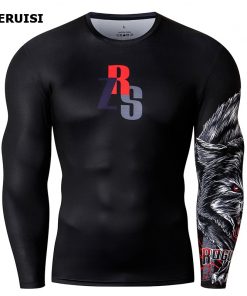 Male t-shirt 3D Printed Compression Shirt Quick-Dry T-Shirt Rash Guard Tops Fitness Running Shirt Men Gym Sport Tight 12