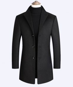 BOLUBAO Men Wool Blend Coat Winter New Men's Casual Wild Wool Overcoat Quality Brand Male Solid Color Wool Coat 2