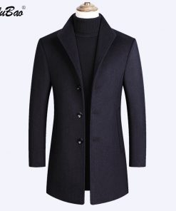 BOLUBAO Men Wool Blend Coat Winter New Men's Casual Wild Wool Overcoat Quality Brand Male Solid Color Wool Coat 1