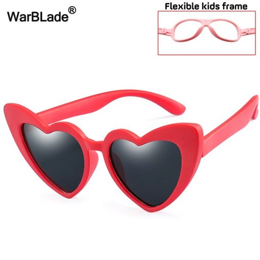 WarBLade Children Sunglasses Kids Polarized Sun Glasses Heart Boys Girls Glasses UV400 Baby TR90 Silicone Safety Frame Eyewear 4
