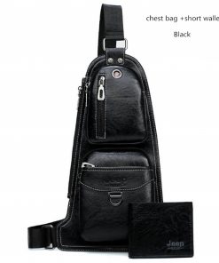 JEEP BULUO BRAND New Men Messenger Bags Hot Crossbody Bag Famous Man's Leather Sling Chest Bag Fashion Casual 6196 7