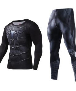 Men's Compression GYM Training Clothes Suits Workout Superhero Jogging Sportswear Fitness Dry Fit Tracksuit Tights 2pcs / sets 7