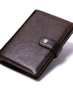 CONTACT'S Leather Wallet Luxury Male Genuine Leather Wallets Men Hasp Purse With Passcard Pocket and Card Holder High Quality 10