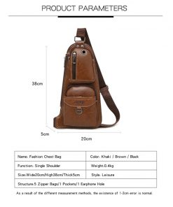JEEP BULUO BRAND New Men Messenger Bags Hot Crossbody Bag Famous Man's Leather Sling Chest Bag Fashion Casual 6196 2