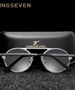 KINGSEVEN Aluminum Men's Round Sunglasses Polarized Men Punk Vintage Eyewear Accessories Sun Glasses Driving Retro Sun glasses 2
