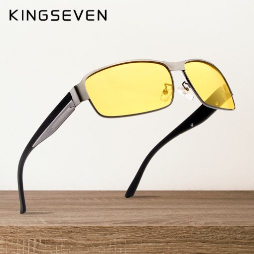 KINGSEVEN Night Vision Sunglasses Men Goggles Yellow Driving Eyewear Man Polarized Sun glasses for Night gafas de sol 1