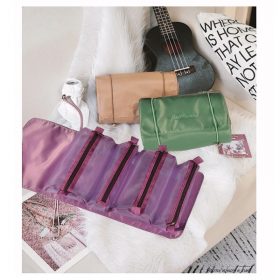 Women Cosmetic Bag Travel Organizer Foldable Hanging Nylon Wash Bag Portable Makeup Bag Multifunctional Toiletry Pouch 5