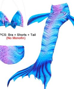 New Girls Mermaid Tail for Swimming Costume with Monofin Fin Kids Zeemeerminstaart Cola De Sirena Cauda De Sereia Cosplay 22