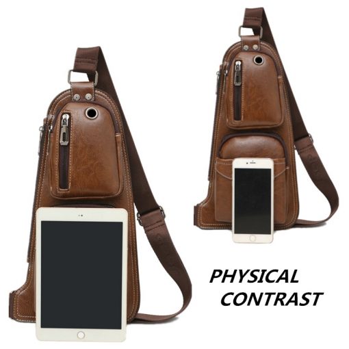 JEEP BULUO BRAND New Men Messenger Bags Hot Crossbody Bag Famous Man's Leather Sling Chest Bag Fashion Casual 6196 3