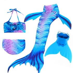 New Girls Mermaid Tail for Swimming Costume with Monofin Fin Kids Zeemeerminstaart Cola De Sirena Cauda De Sereia Cosplay 1