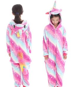 Kigurumi Unicorn Pajamas set Kids Winter Stitch Onesies Cosplay Children Pyjamas Boys Girls Flannel Pijamas Set Animal Sleepwear 17
