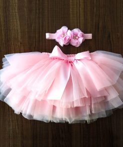 Baby Girls Tulle Bloomers Infant Newborn Tutu Diapers Cover 2pcs Short Skirts+Headband Set tutu skirt girls skirts rainbow skirt 4