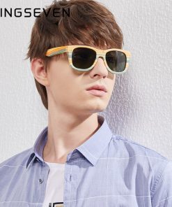 KINGSEVEN 2020 Retro Bamboo Sunglasses Men Women Polarized Mirror UV400 Sun Glasses Full Frame Wood Shades Goggles Handmade 2