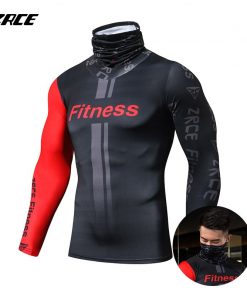 Turtleneck 2018 New Autumn Winter Fitness Men'S Turtleneck jogging Streetwear 3D Print Pullovers Compression shirts Men Tops 13