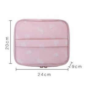 Women Cartoon Flamingo Cosmetic Bag Function Makeup Bag Travel Trunk Zipper Make Up Organizer Storage Pouch Toiletry Kit Box 6