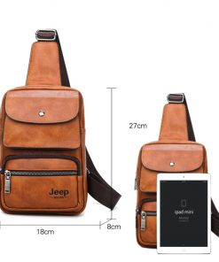 JEEP BULUO Brand Big Size Man's Travel Bag Men Bag 2pcs Set High Quality Split Leather Unisex Crossbody Sling Bag For iPad 2