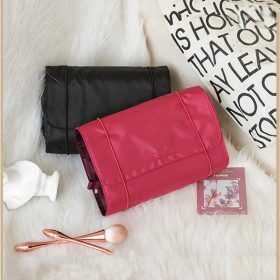 Women Cosmetic Bag Travel Organizer Foldable Hanging Nylon Wash Bag Portable Makeup Bag Multifunctional Toiletry Pouch 4