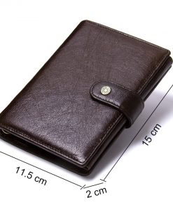 CONTACT'S Leather Wallet Luxury Male Genuine Leather Wallets Men Hasp Purse With Passcard Pocket and Card Holder High Quality 2