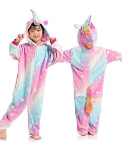 Kigurumi Unicorn Pajama Child Boys Winter Flannel Licorne Pajamas Kids Panda Pyjamas Sleepwear Oneise Girls Pijamas for 4-12 Y 21