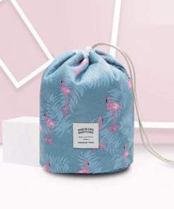 RUPUTIN Dropshipping Drawstring Cosmetic Bag High Capacity Makeup Organizer Storage Bags Travel Toiletry Kit Drum Make Up Bags 17