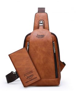 JEEP BULUO Brand Travel Hiking Messenger Shoulder Bags Men's Large Capacity Sling Crossbody Bag Solid Men Leather Bag 9