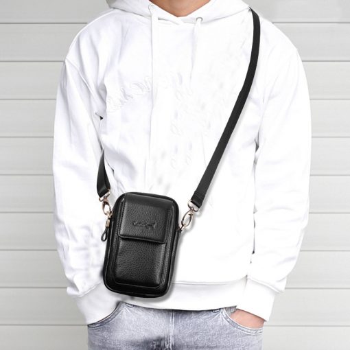 Cobbler Legend Men Crossbody Bag Fashion Genuine Leather Shoulder Bag Casual Black Business Mens Hand Bag For Phone High Quality 1