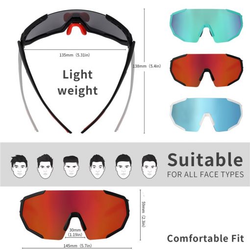 WEST BIKING Pro 3 Lens Polarized Cycling Glasses UV400 Protection Sunglasses Men Women MTB Road Bike Eyewear Cycling Goggles 6
