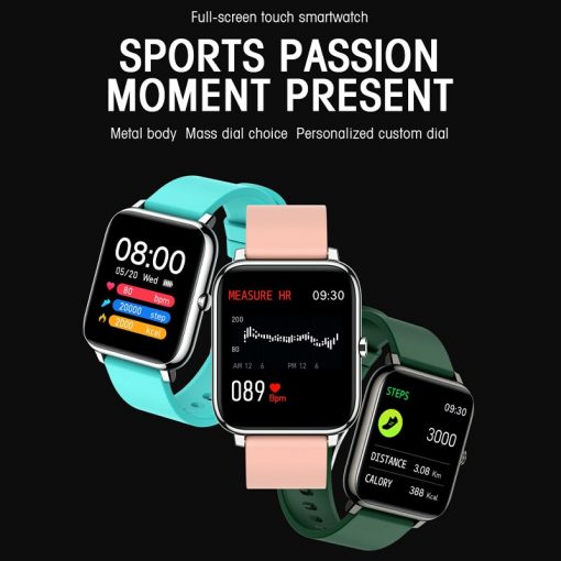 Smart Fitness Sport Men Women Watch Full Screen Touch Heart Rate Tracker Waterproof Call Message Reminder Smartwatch Watches P22 2
