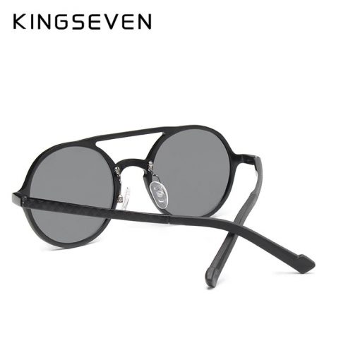 KINGSEVEN 2019 Steampunk Vintage Aluminum Sunglasses Men Round Lens Polarized Sun Glasses Driving Men's Eyewear N7576 4