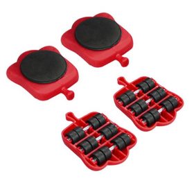 5Pcs Professional Furniture Mover Tool Set Heavy Stuffs Transport Lifter Wheeled Mover Roller with Wheel Bar Moving Hand Device 4
