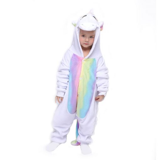 Kigurumi Unicorn Children Rabbit Pajamas Boy Girl Cartoon Animal Cosplay Pyjama Onesie Kids Sleepwear Hoodie Costume Jumspuit 4