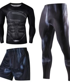 Men Sportswear Superhero Compression Sport Suits Quick Dry Clothes Sports Joggers Training Gym Fitness Tracksuits Running Set 18