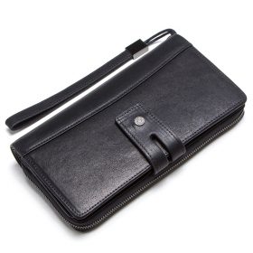 CONTACT'S genuine leather men long wallet with card holders male clutch zipper coin purse for cell phone business luxury wallets 2