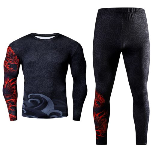 Men Set 3D Print Chinese Style Sports Tracksuit Running Gym Clothes Exercise Jogger Workout Cosplay Plus Size Skinny Men Suits 1