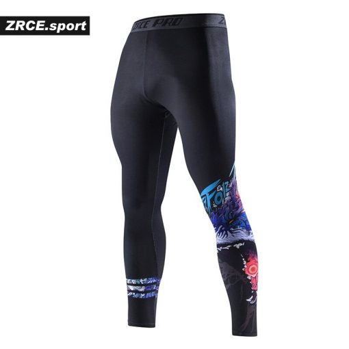 ZRCE Chinese Style Compression Tight Leggings 3D Prints Joggers Fitness Men's pants Hip hop Streetwear Training Men's trousers 3