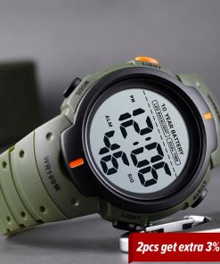 SKMEI Sport Fitness Watches Mens Digital 100M Waterproof Wrist Watch Men 2 Time 10 Year Battery Alarm Clock reloj hombre 1560 2